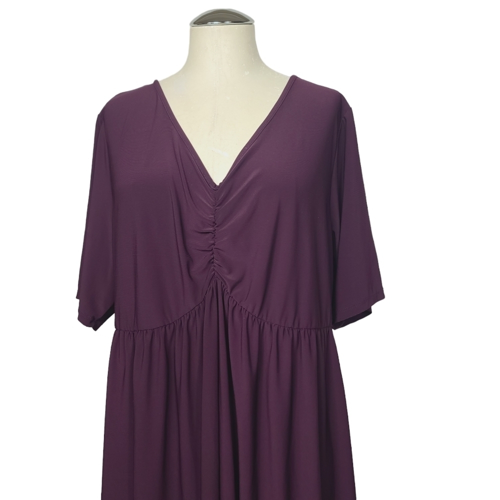 Torrid V Neck Short Sleeves Purple Tunic 3X - Picture 2 of 7